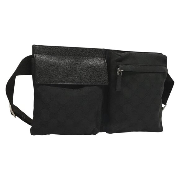 GUCCI GG Canvas Waist bag Black Silver - Picture 1 of 15